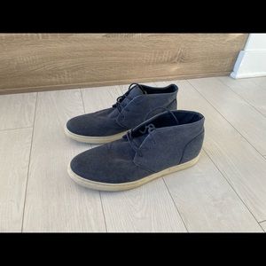 Alfani Mens Kenny Plain Toe Chukka Boots Navy